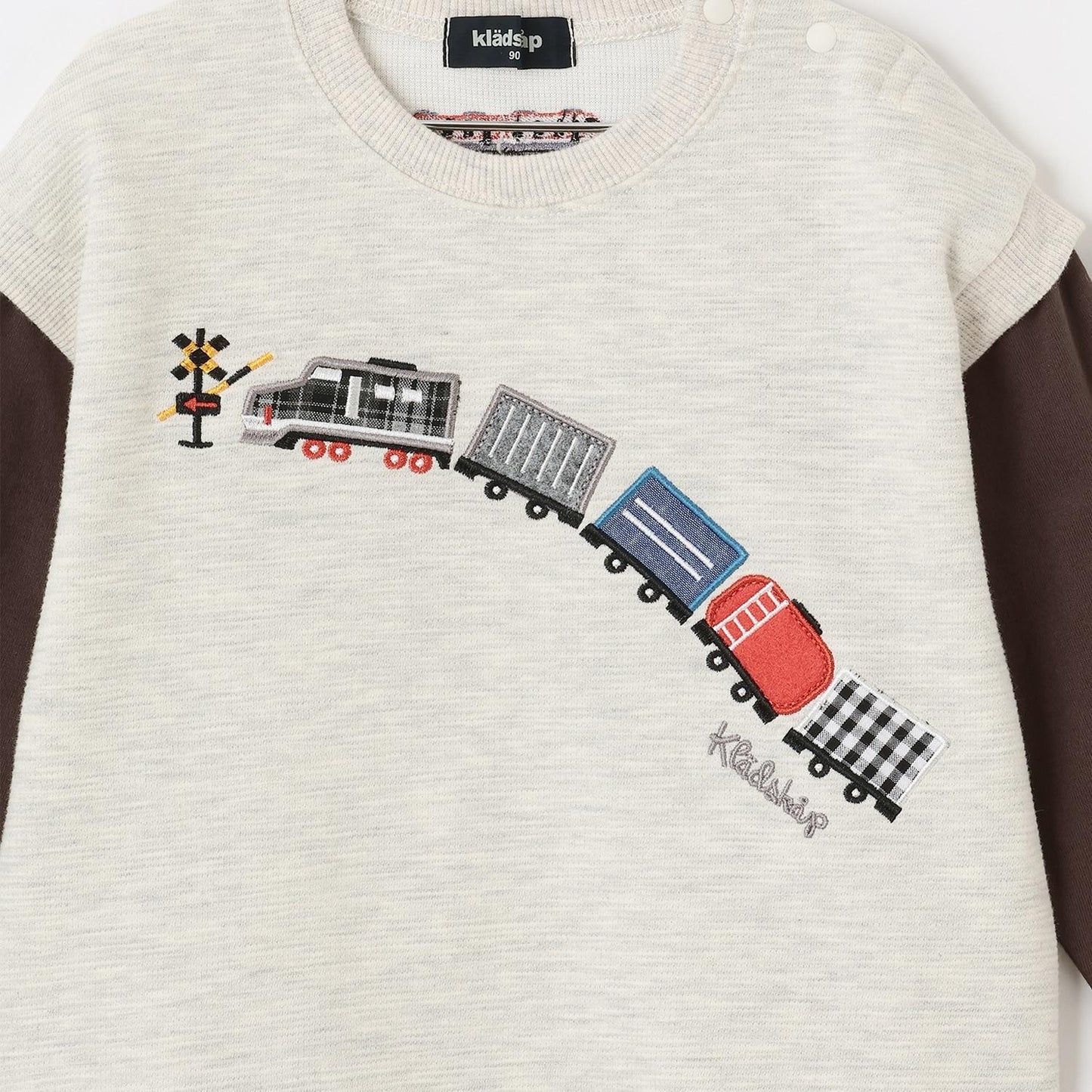 電車圖案貼布繡多層次風格套頭衫