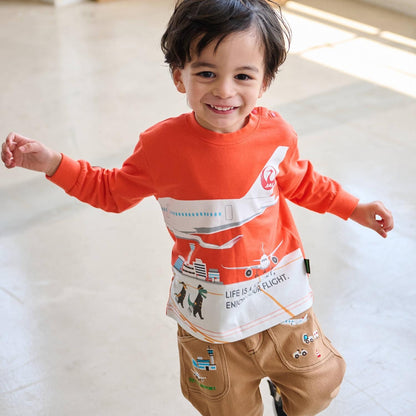 切換拼接長袖T恤