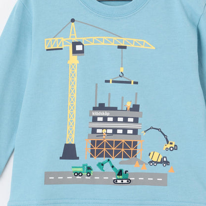 工程車輛施工中長袖T恤