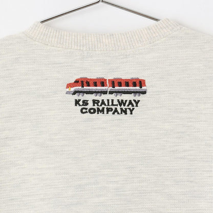 電車圖案貼布繡多層次風格套頭衫