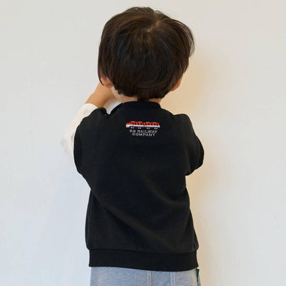 電車圖案貼布繡多層次風格套頭衫