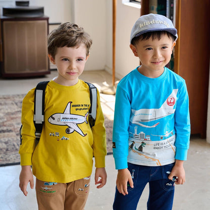 【JAL】貼布繡長袖T恤