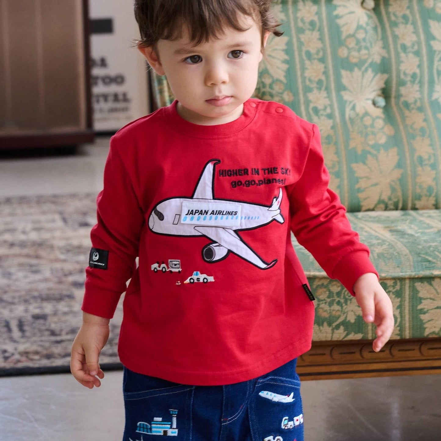 【JAL】貼布繡長袖T恤