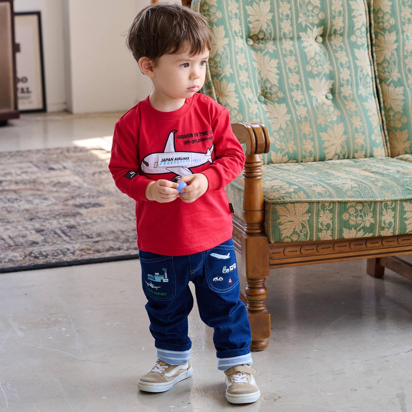 【JAL】貼布繡長袖T恤