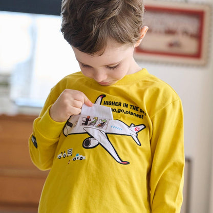 【JAL】貼布繡長袖T恤