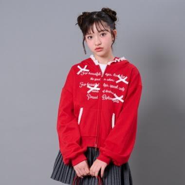 蕾絲拼接連帽衛衣