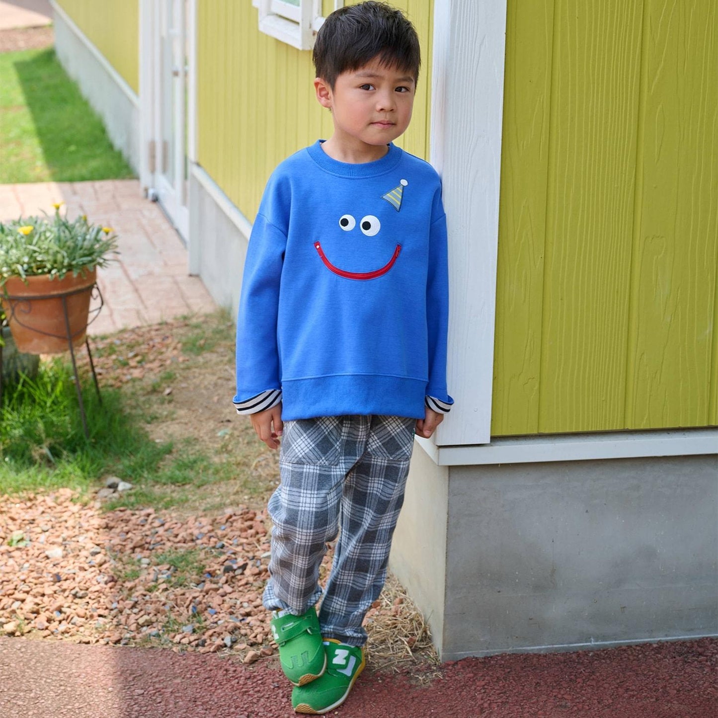 JQ格紋長款錐形褲