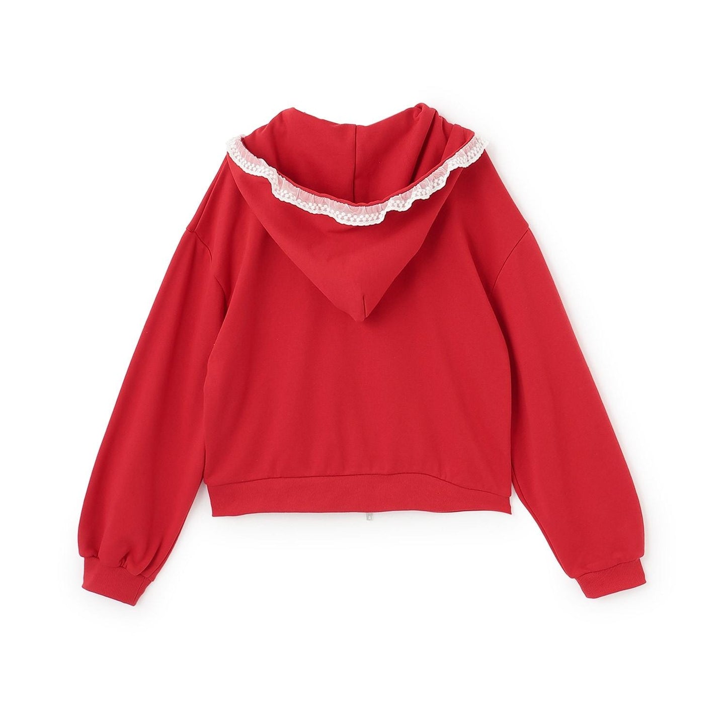 蕾絲拼接連帽衛衣