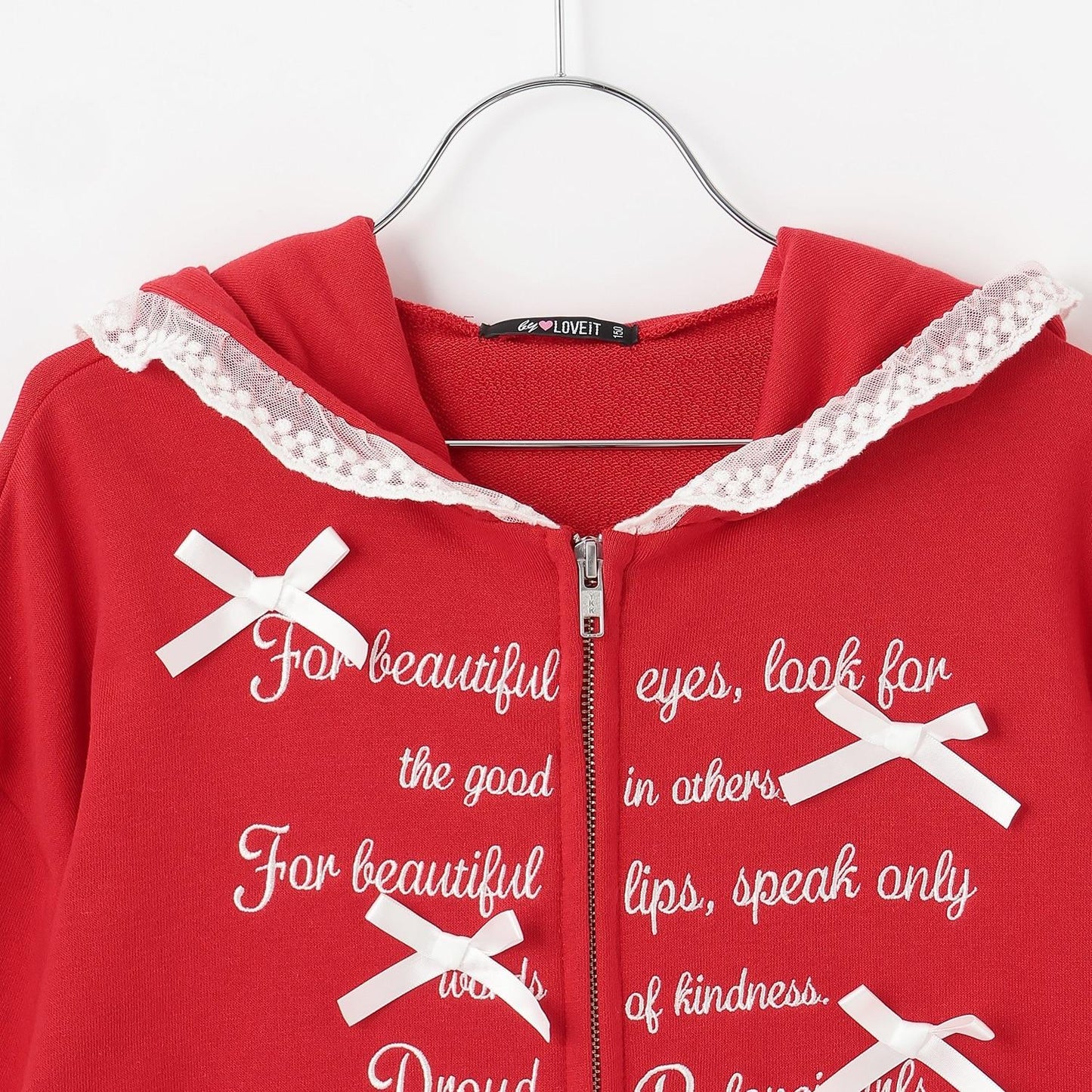 蕾絲拼接連帽衛衣