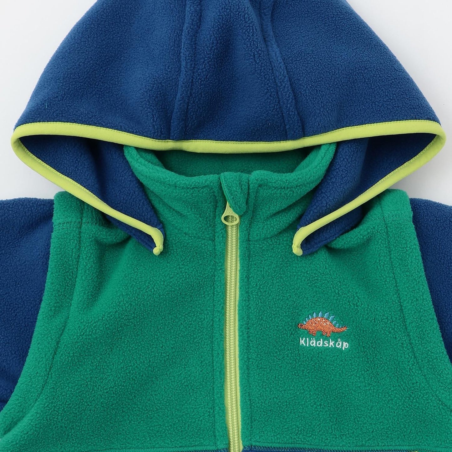 恐龍拼接三用抓絨連帽衫