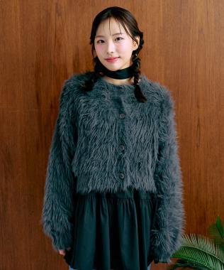 毛絨短款開衫【韓國時尚】