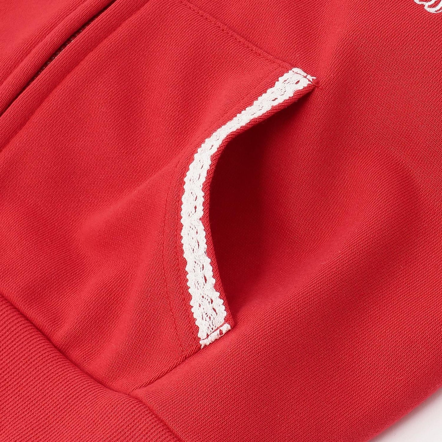 蕾絲拼接連帽衛衣