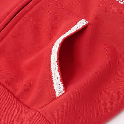 蕾絲拼接連帽衛衣