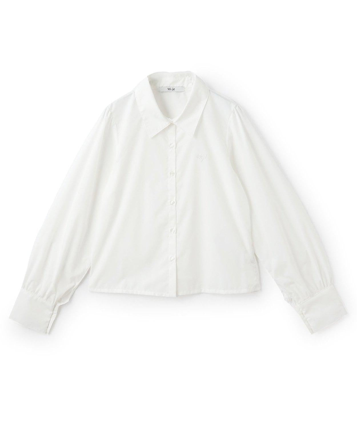 蝴蝶結領標誌刺繡襯衫【韓國時尚】