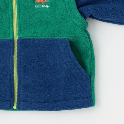 恐龍拼接三用抓絨連帽衫