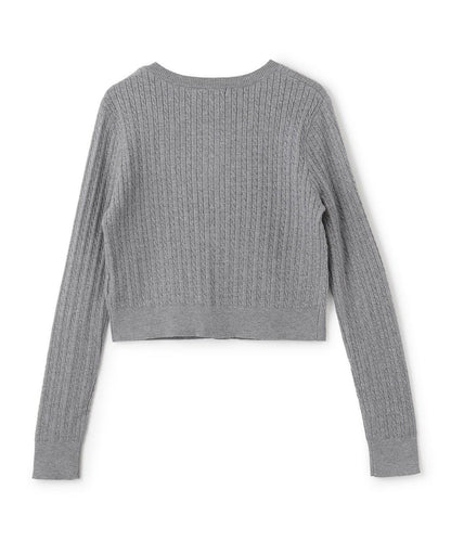 愛心紐扣麻花針織開衫【韓國時尚】