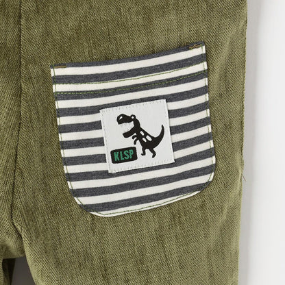 恐龍刺繡長款錐形褲