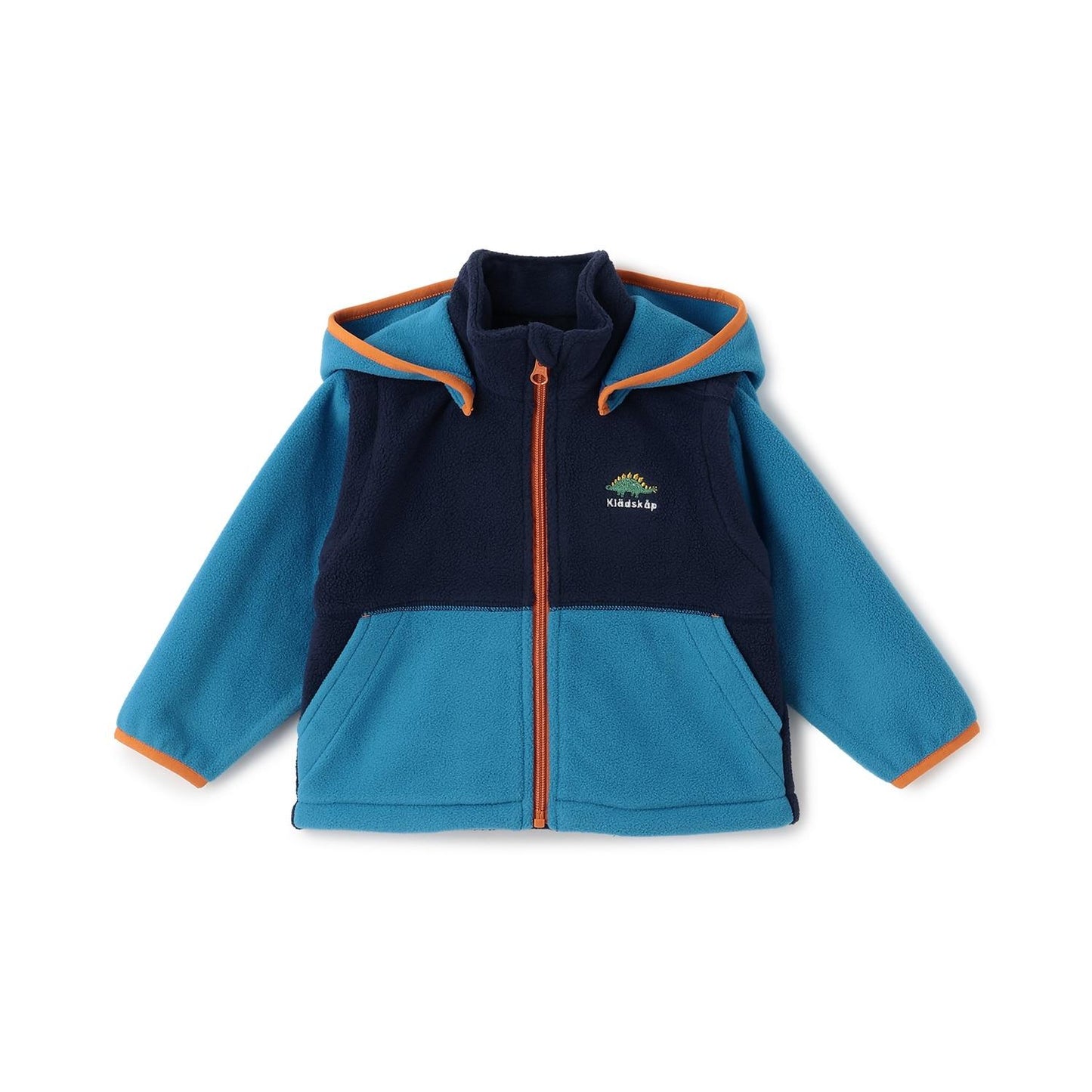 恐龍拼接三用抓絨連帽衫