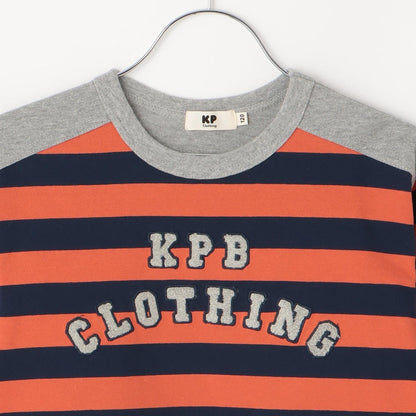 繡花標誌條紋長袖T恤