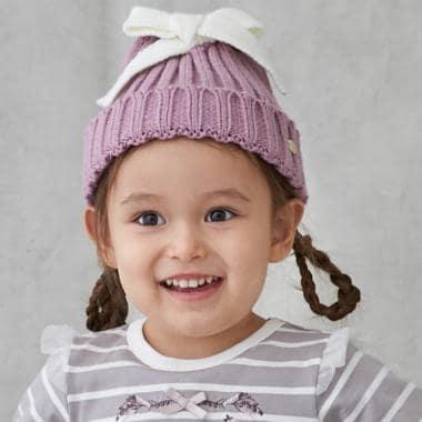 蝴蝶結針織帽