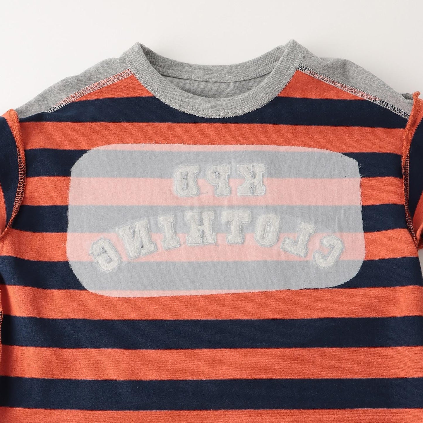 繡花標誌條紋長袖T恤