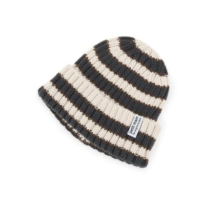 條紋針織帽