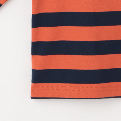 繡花標誌條紋長袖T恤