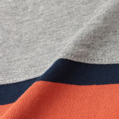 繡花標誌條紋長袖T恤