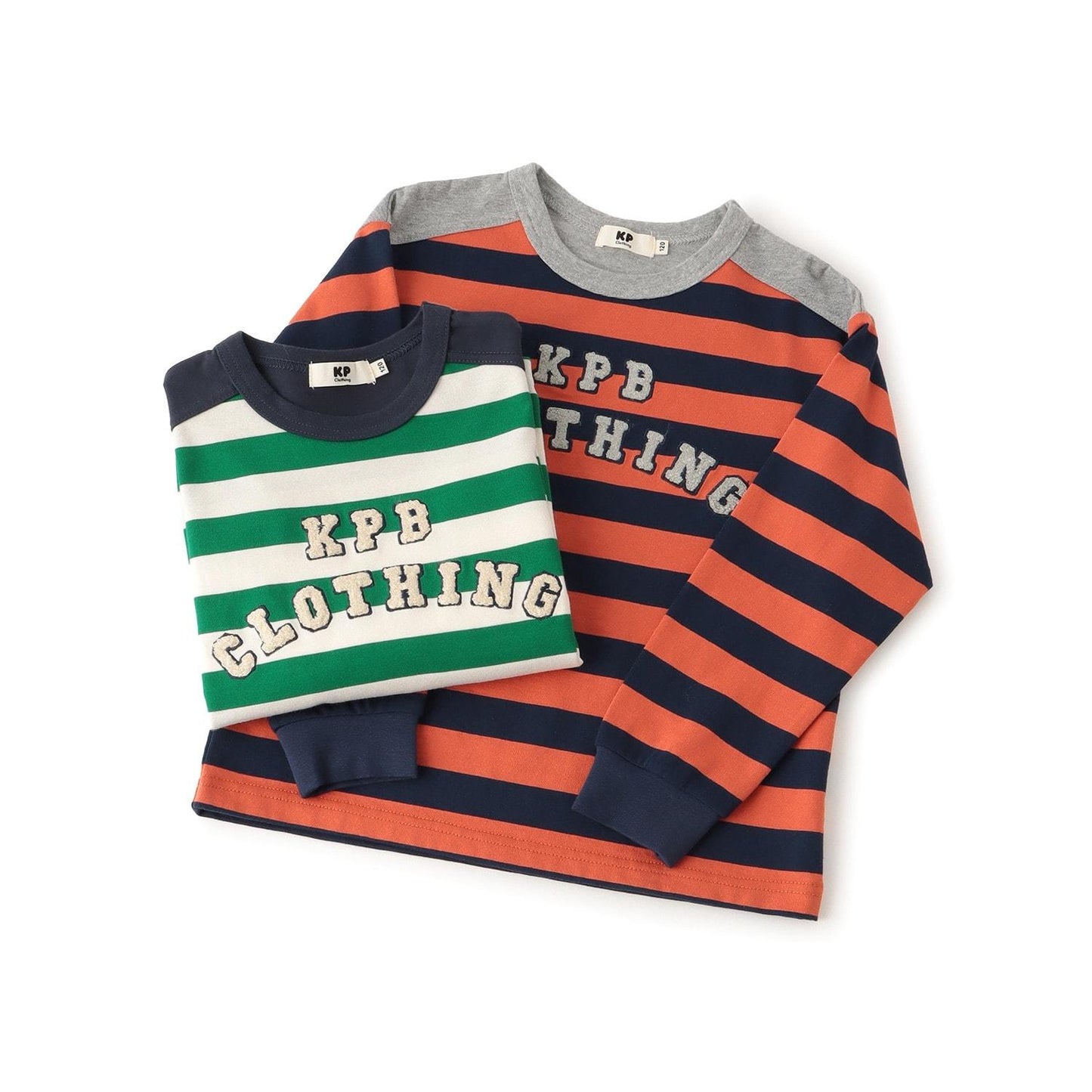 繡花標誌條紋長袖T恤