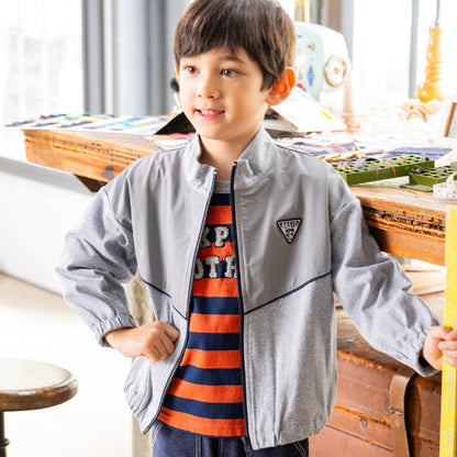 繡花標誌條紋長袖T恤