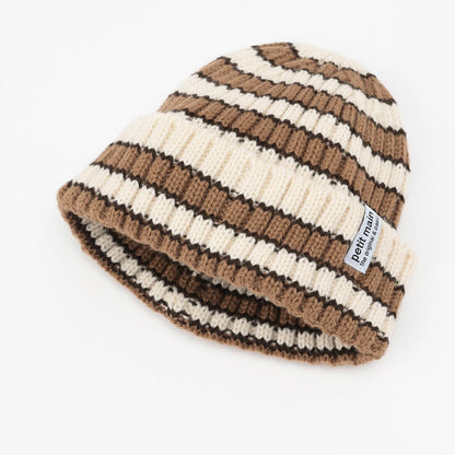 條紋針織帽