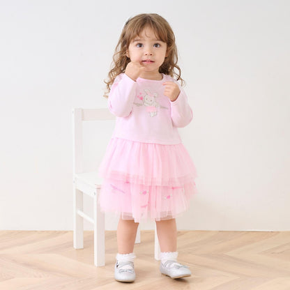 天使兔子下襬荷葉邊長袖T恤