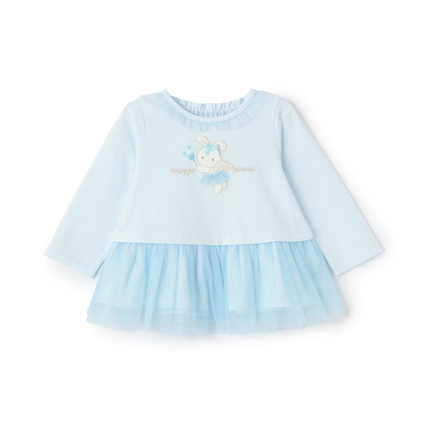 天使兔子下襬荷葉邊長袖T恤