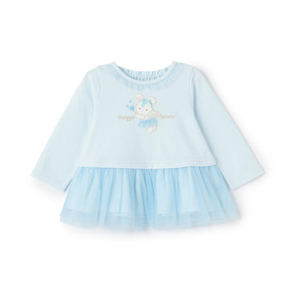 天使兔子下襬荷葉邊長袖T恤