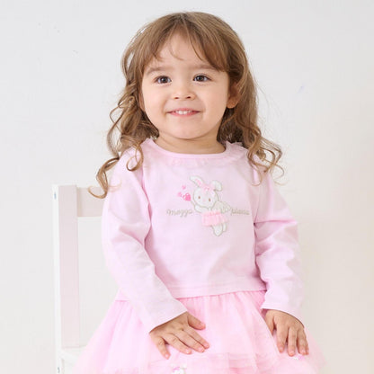 天使兔子下襬荷葉邊長袖T恤