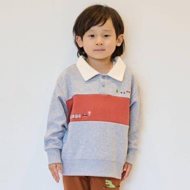 交通工具刺繡翻領衛衣