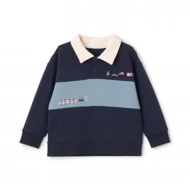 交通工具刺繡翻領衛衣