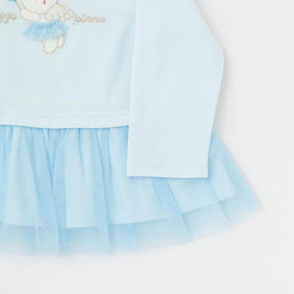 天使兔子下襬荷葉邊長袖T恤