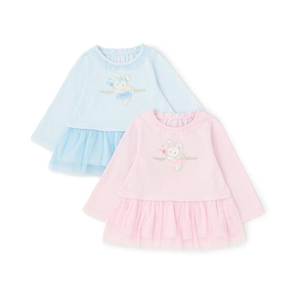 天使兔子下襬荷葉邊長袖T恤