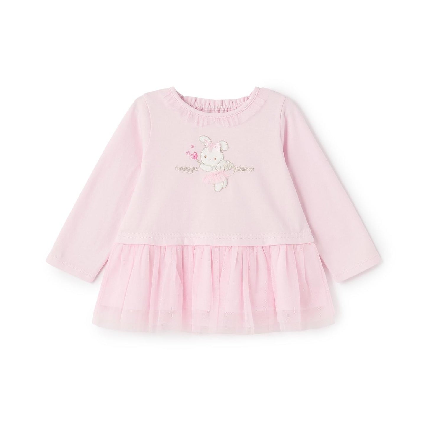 天使兔子下襬荷葉邊長袖T恤