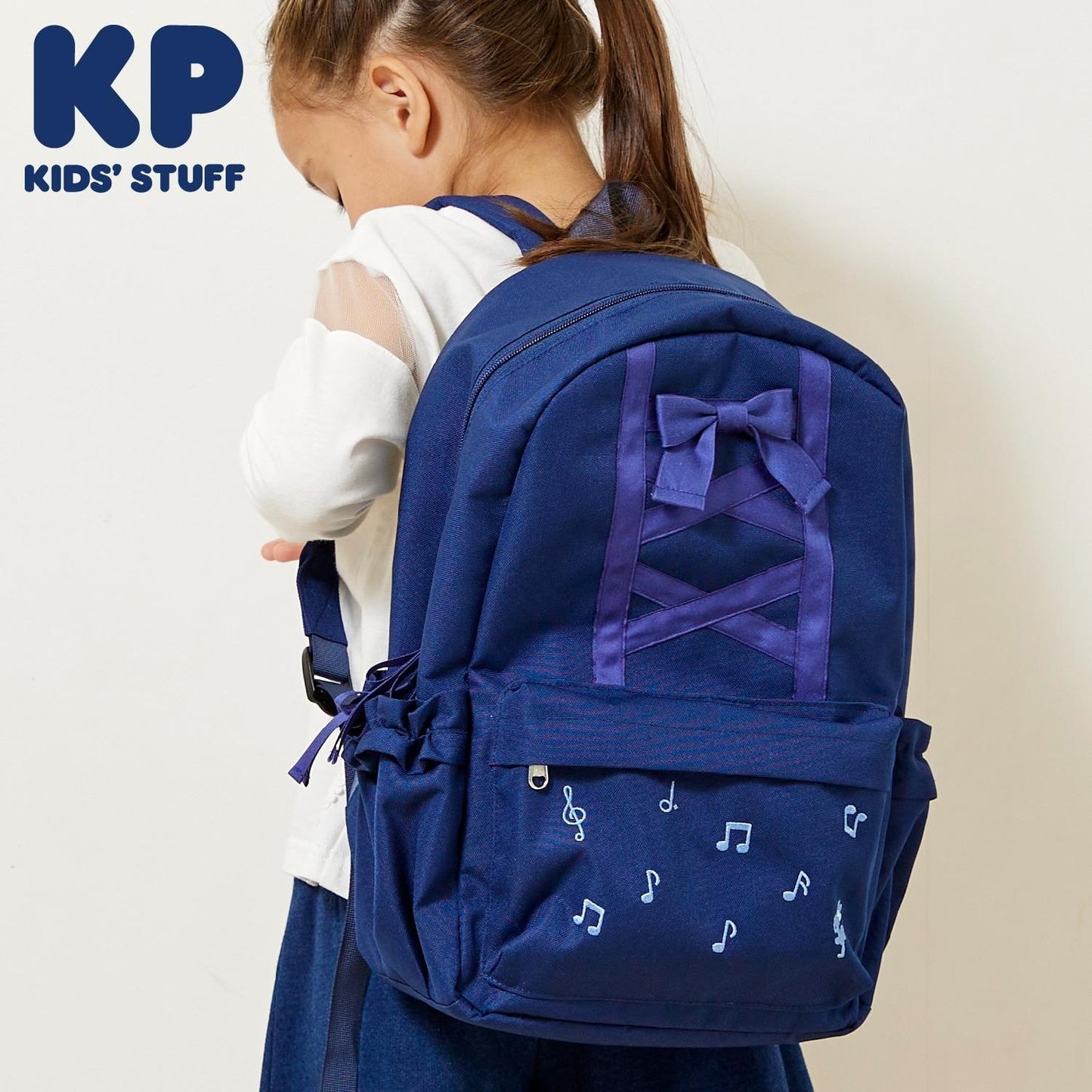 mimi醬蝴蝶結蕾絲繫帶雙肩包