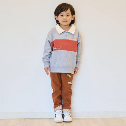 交通工具刺繡翻領衛衣