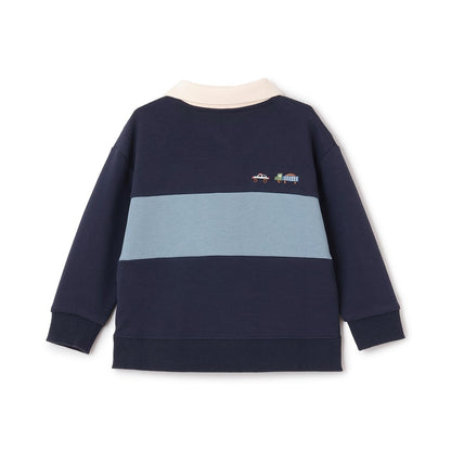 交通工具刺繡翻領衛衣