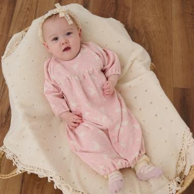 【有機棉】兔子提花兩用連體衣【日本製造】