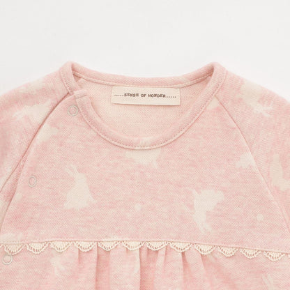 【有機棉】兔子提花兩用連體衣【日本製造】