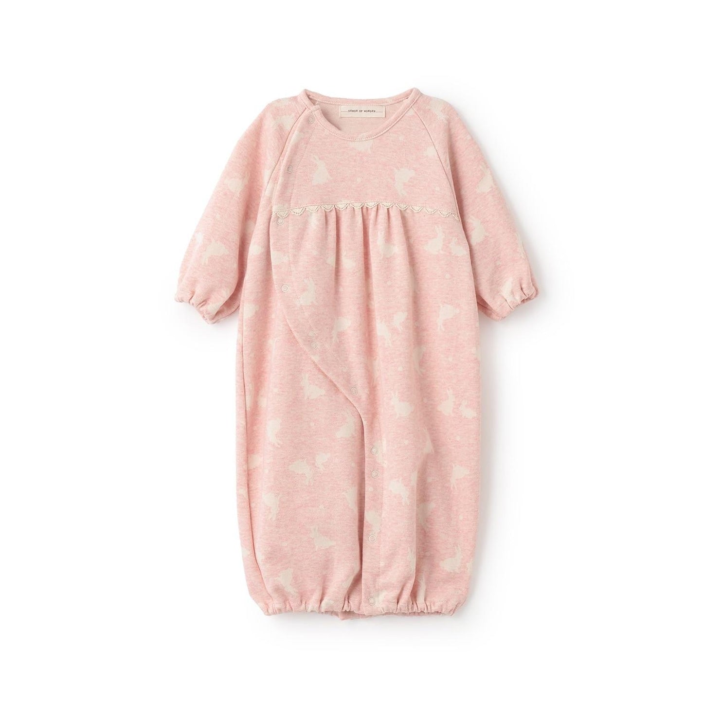 【有機棉】兔子提花兩用連體衣【日本製造】