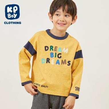 彩色標誌刺繡長袖T恤