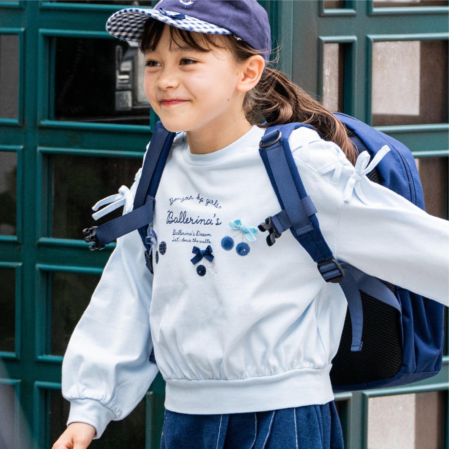 mimi醬蝴蝶結蕾絲繫帶雙肩包