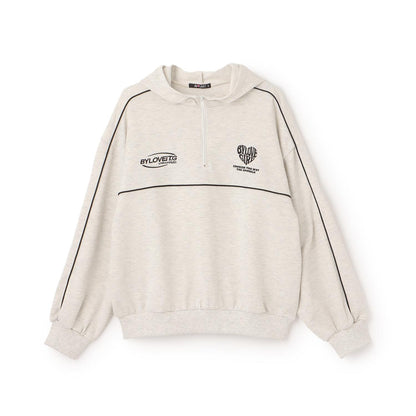 撞色拼接連帽衛衣