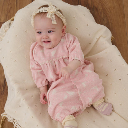 【有機棉】兔子提花兩用連體衣【日本製造】